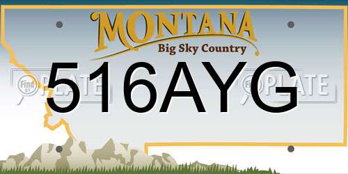 516AYG Montana License Plate