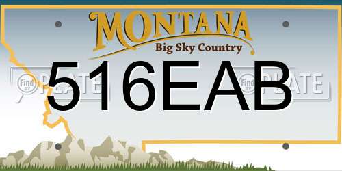 516EAB Montana License Plate