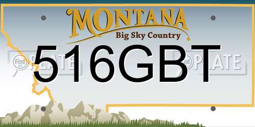 516GBT Montana License Plate