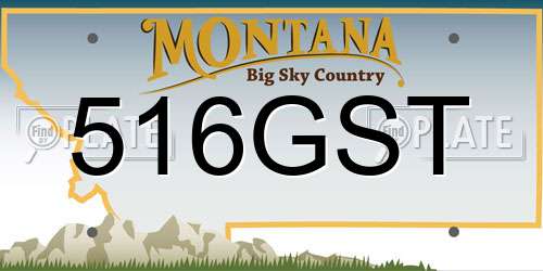 516GST Montana License Plate