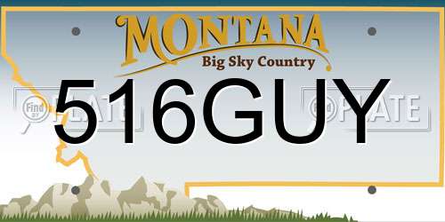 516GUY Montana License Plate