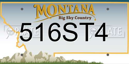 516ST4 Montana License Plate