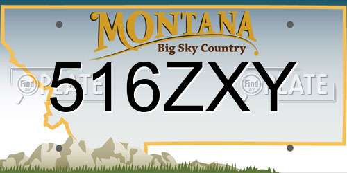 516ZXY Montana License Plate