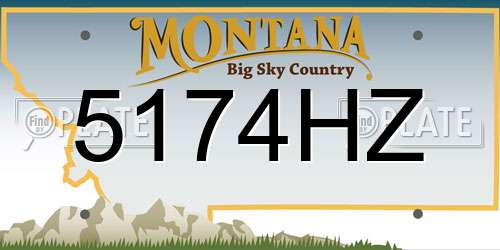 5174HZ Montana License Plate