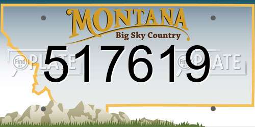 517619 Montana License Plate
