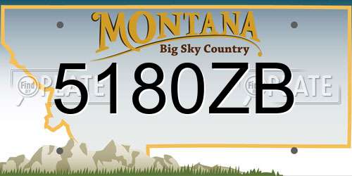 5180ZB Montana License Plate