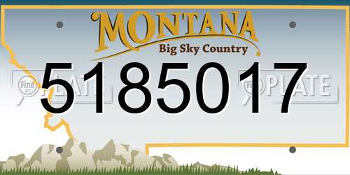 5185017 Montana License Plate