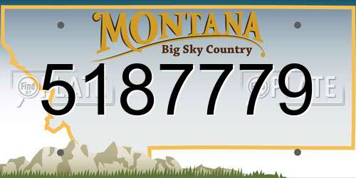 5187779 Montana License Plate