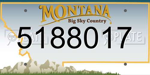 5188017 Montana License Plate