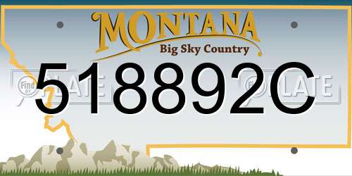 518892C Montana License Plate