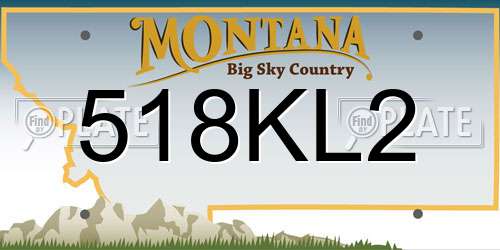 518KL2 Montana License Plate