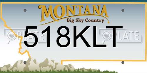 518KLT Montana License Plate