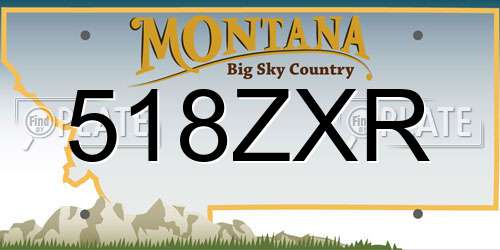 518ZXR Montana License Plate