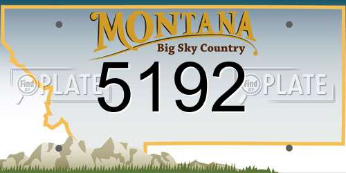5192 Montana License Plate