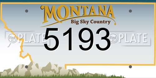 5193 Montana License Plate