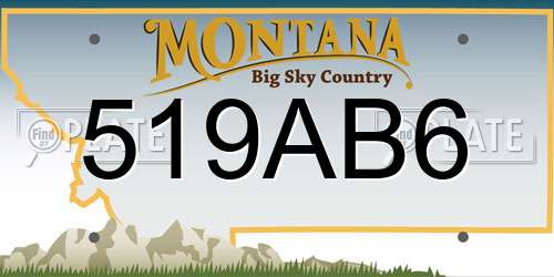 519AB6 Montana License Plate