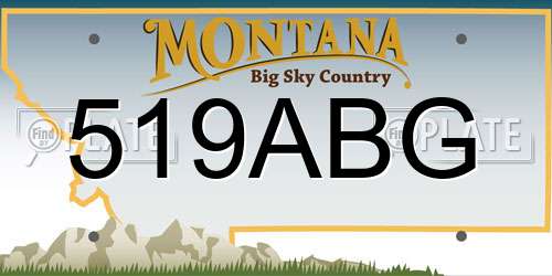 519ABG Montana License Plate