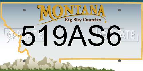 519AS6 Montana License Plate