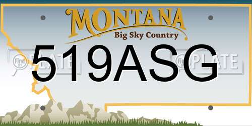 519ASG Montana License Plate