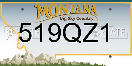 519QZ1 Montana License Plate