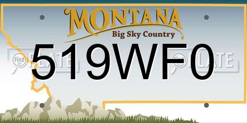 519WF0 Montana License Plate