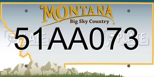 51AA073 Montana License Plate