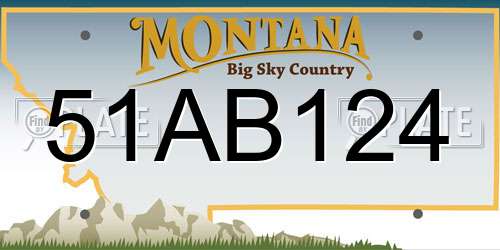 51AB124 Montana License Plate
