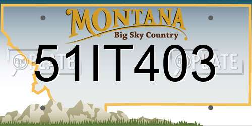51IT403 Montana License Plate
