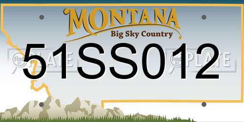 51SS012 Montana License Plate