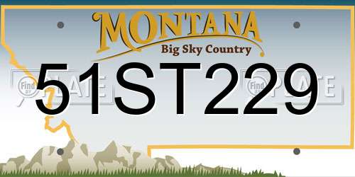 51ST229 Montana License Plate