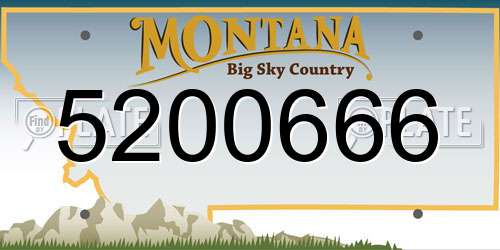 5200666 Montana License Plate