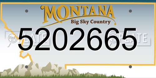 5202665 Montana License Plate