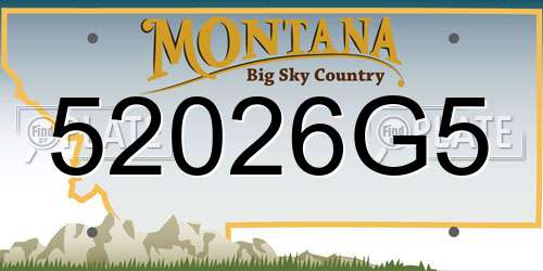 52026G5 Montana License Plate