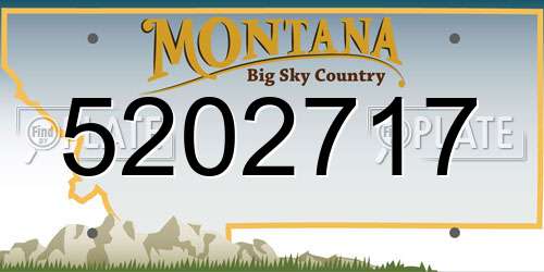 5202717 Montana License Plate