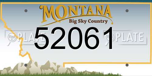 52061 Montana License Plate