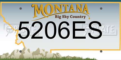 5206ES Montana License Plate