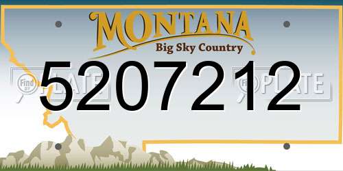 5207212 Montana License Plate