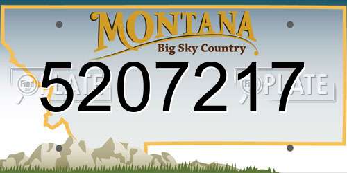 5207217 Montana License Plate