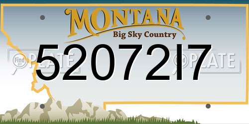 52072I7 Montana License Plate