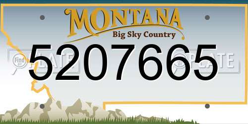 5207665 Montana License Plate