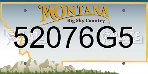 52076G5 Montana License Plate