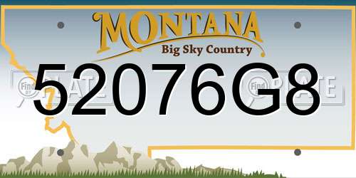 52076G8 Montana License Plate