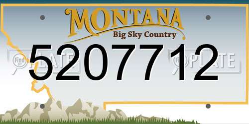 5207712 Montana License Plate