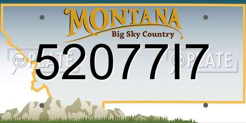 52077I7 Montana License Plate