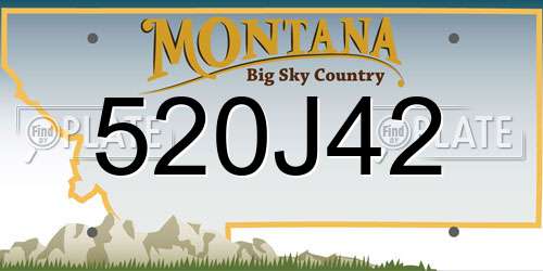 520J42 Montana License Plate