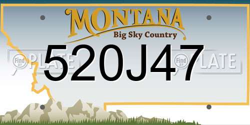 520J47 Montana License Plate