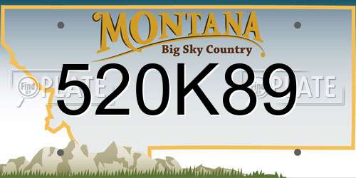 520K89 Montana License Plate