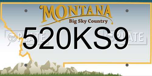 520KS9 Montana License Plate