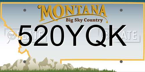 520YQK Montana License Plate
