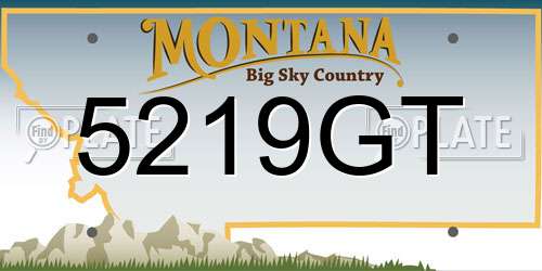 5219GT Montana License Plate